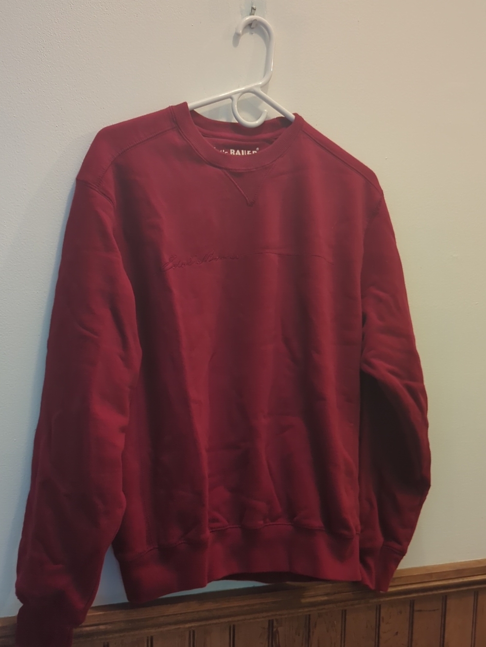 Eddie Bauer Mens Burgundy Crewneck Sweatshirt Size Medium